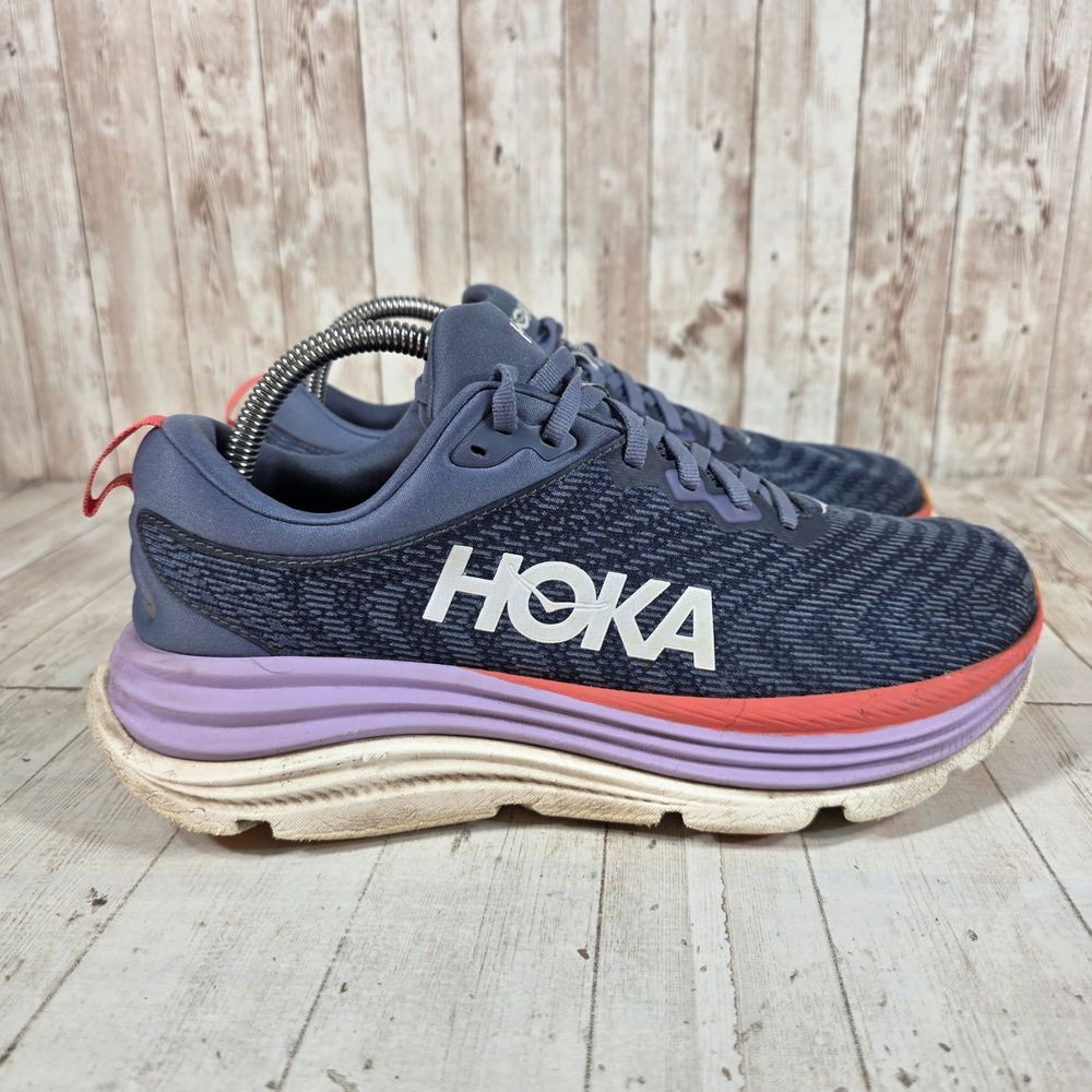Hoka Gaviota 5 Womens 9B Navy Lilac Running Shoes 1134235-ARP Stability Sneaker